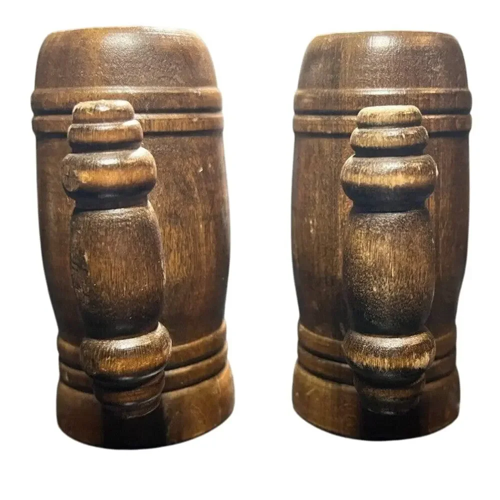 Wooden Beer Stein Salt & Pepper Shakers 4.5